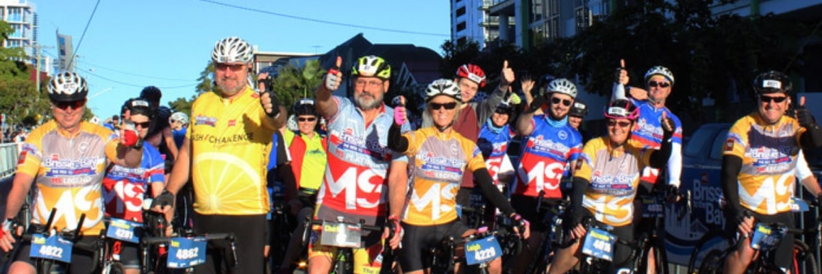 riders from the MS Brissie to the Bay
