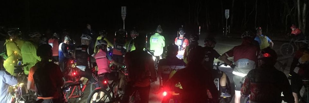 riders from the O'Keefe Light the Trail night ride