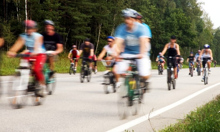 cyclists at a january cycling event