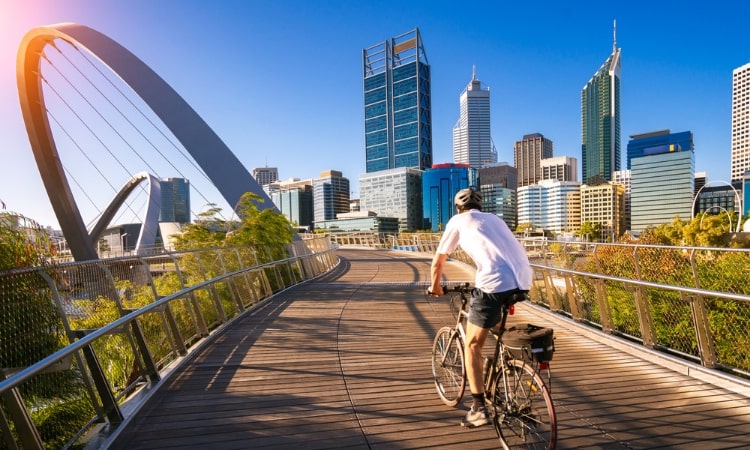 cyclist riding in perth